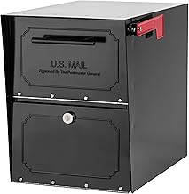 Architectural Mailboxes 6200B-10 Oasis Classic Locking Post Mount Parcel Mailbox with High Security Reinforced Lock,Black,18.00 x 15.00 x 11.50 inches