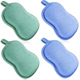 Tatuo 4 Pieces Baby Bath Sponge Cotton Baby Sponge Toddler Soft and Absorbent Loofah for Kids Babies Men Women(Green, Blue)