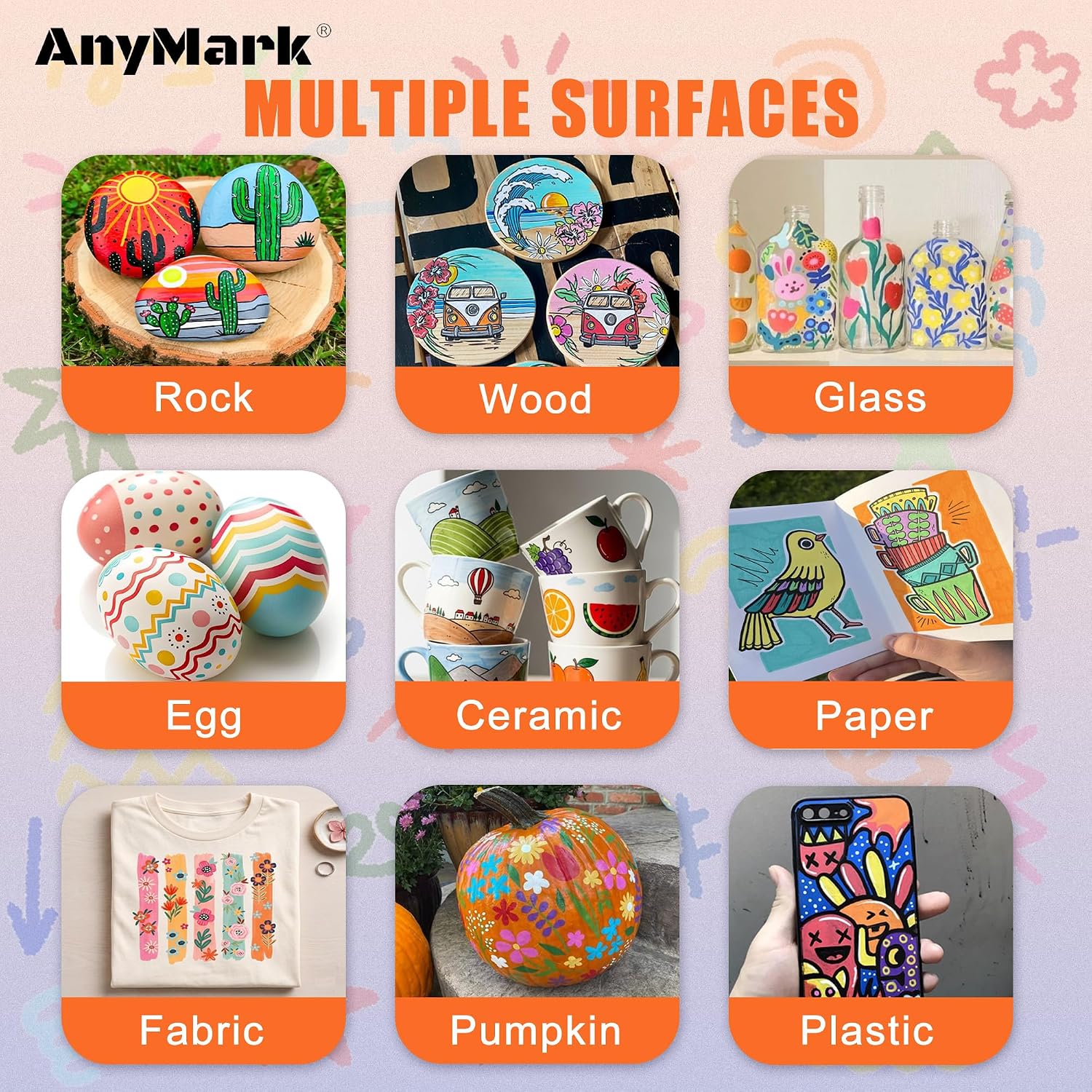 AnyMark 120 Colors Acrylic Paint Markers Brush & Fine Paint Pens