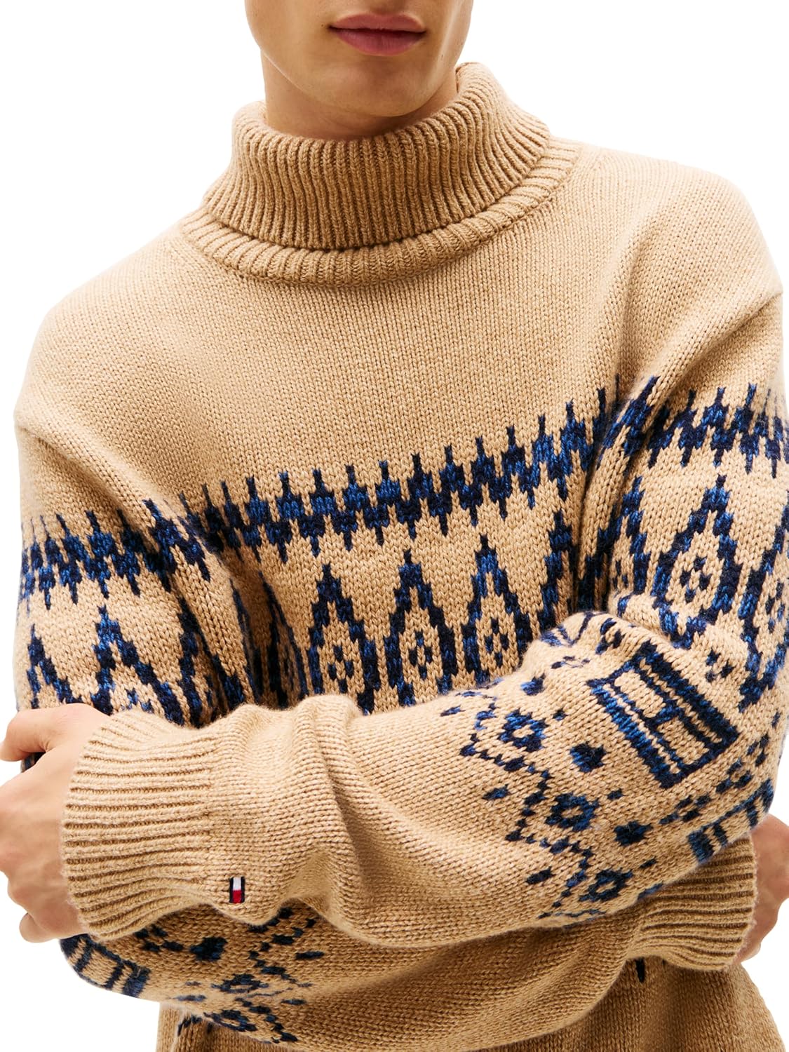 Tommy Hilfiger Men's Fairisle Lambswool Rollneck Sweater Pullover