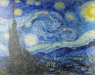 MyPuzzle The Starry Night 1889 by Vincent Van Gogh - Premium 100 Piece Jigsaw Puzzle for Adults