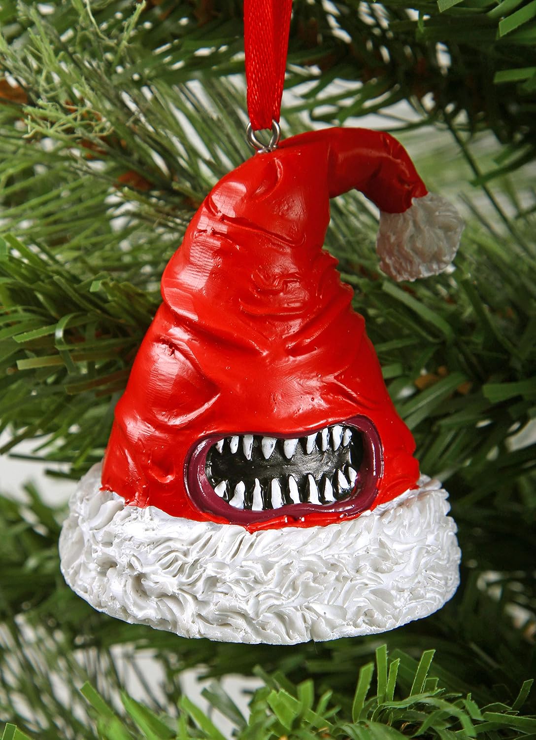 Forged Dice Co. Monstrous Merrymakers Holiday Mimic Ornament Set of 3 Resin and Hand Painted Mimic Santa Hat, Christmas Tree Lightbulb, and Gift Box DND Monster Ornaments