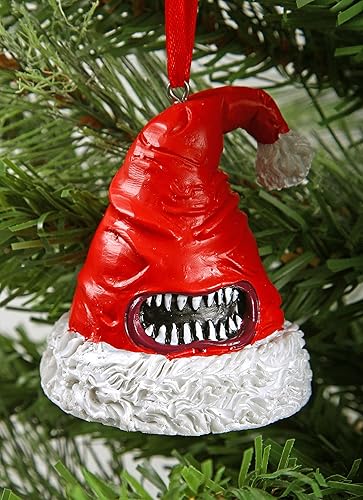 Miniatura 7 de Forged Dice Co. Monstrous Merrymakers - Juego de 3 adornos de resina y pintados a mano con sombrero de Papá Noel, bombilla de árbol de Navidad