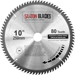 Saxton TCT Circular Wood Saw Blade 250mm x 30mm x 80T for Bosch, Makita etc fits 255mm saws