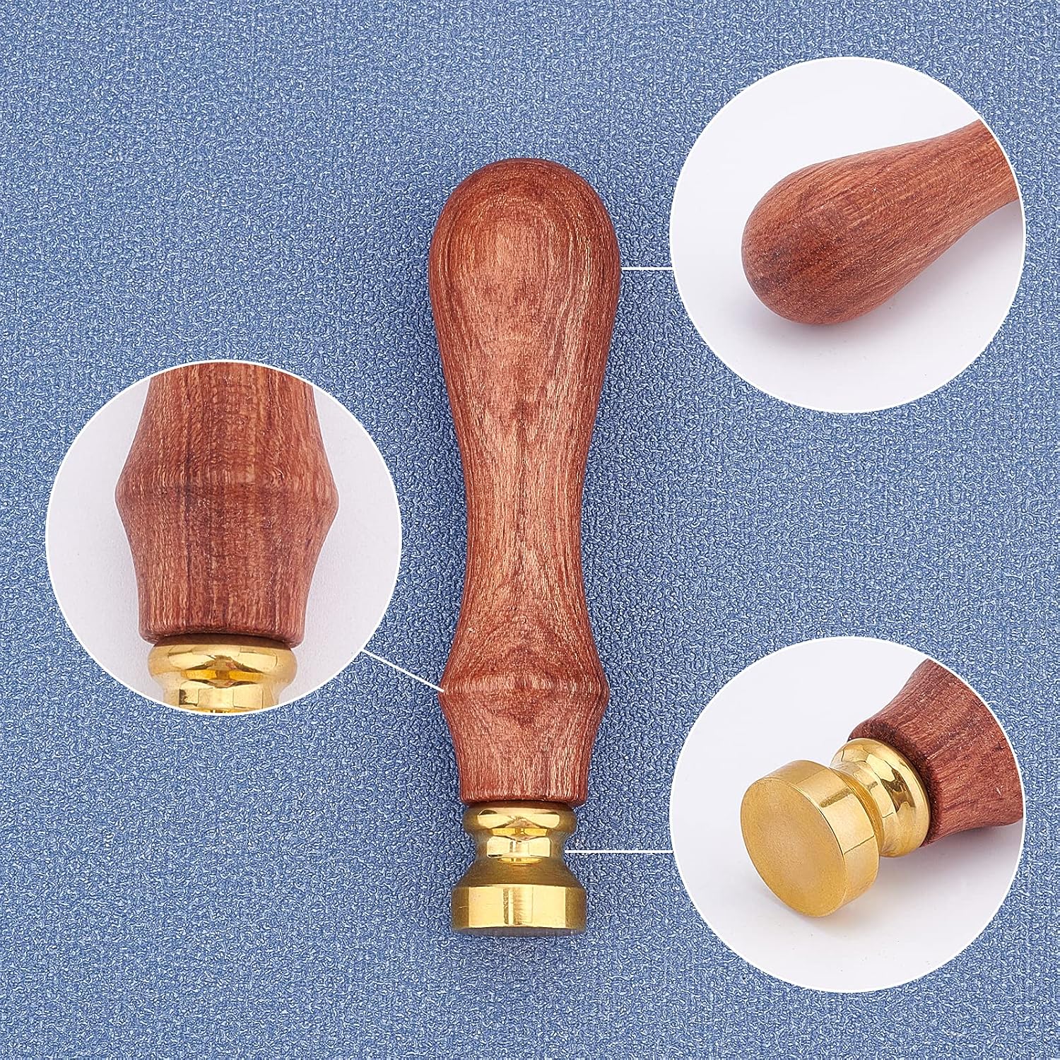 CRASPIRE Sealing Wax Stamp 15mm Round Blank Wax Seal Stamp Head Removable Brass Seal Head Pear Wooden Handle for Sealing Stamp Envelopes Halloween Witchcraft Gifts Cards Wedding Invitations - Image 4