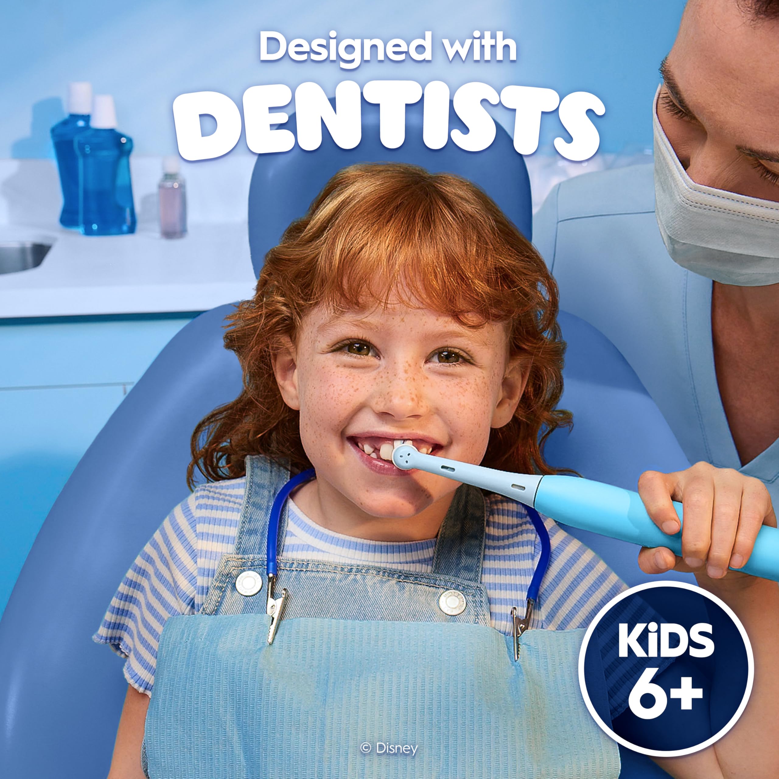 Oral-B iO Kids Limited, spazzolino elettrico ricaricabile, con 1 testina delicata per la cura delicata, sensore automatico di pressione per proteggere le gengive, 3 impostazioni di pulizia, timer