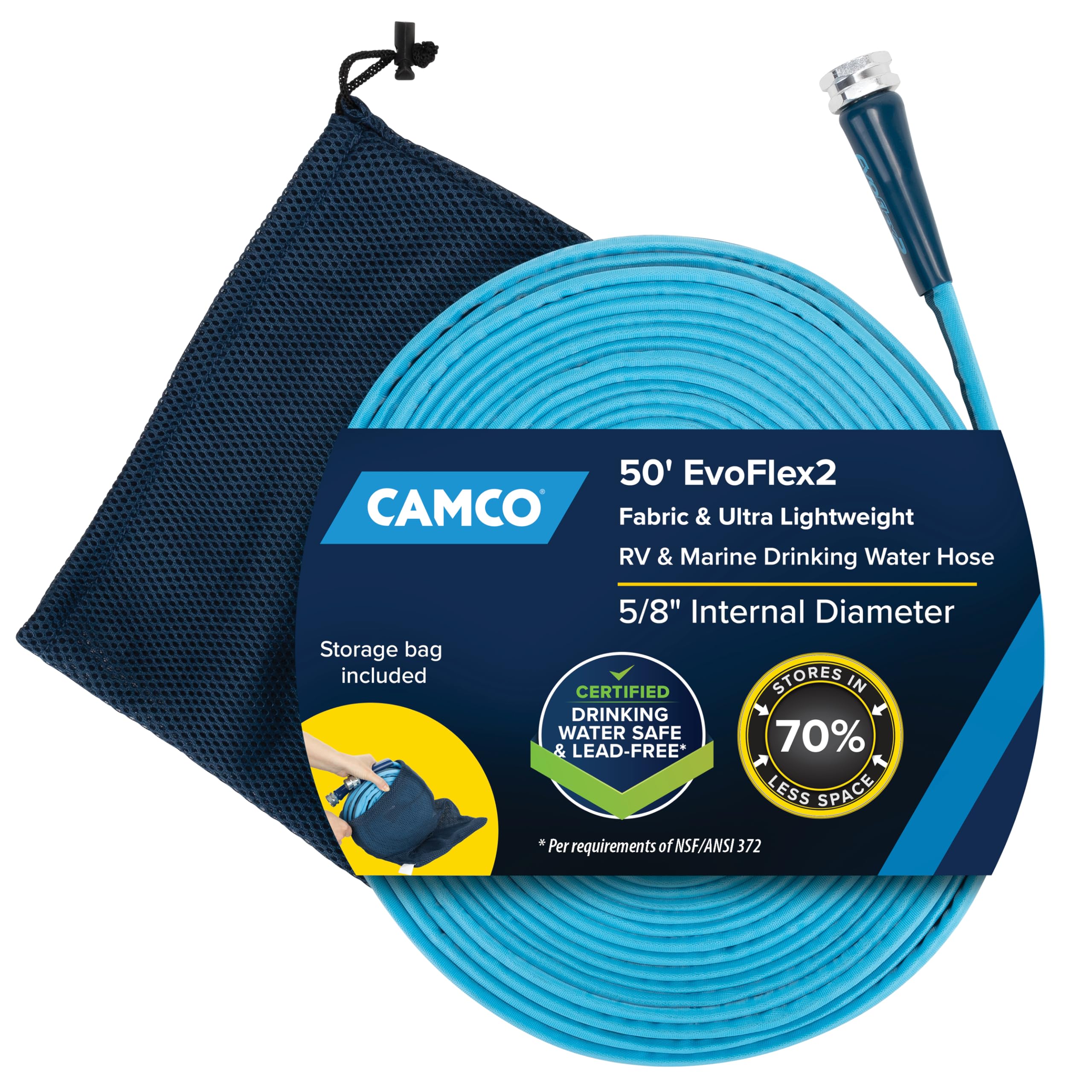 Camco 22579: Evoflex2-50' Drinking Water Hose, Fabric Reinforced