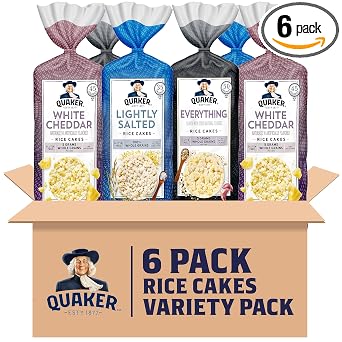 Quaker Large Rice Cakes, 3 Flavor Topper Variety Pack, Pack of 6