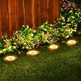 GIGALUMI Lumière Solaire Extérieur 12 LEDs 8 pièces Lampes Solaires au Sol Lampes de Jardin Blanches Acier inoxydable étanche pour l'extérieur, jardin, terrasse, pelouse, cour, passerelle - 7