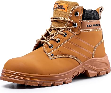 Black Hammer 6007 Men's S3 SRC Steel Toe Leather Safety Boots