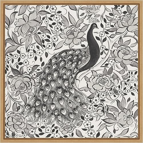 Miniatura 8 de Amanti Art Lienzo enmarcado para pared, 22 x 22 pulgadas, jardín de pavo real III BW por Miranda Thomas, lienzo enmarcado para pared, obras de arte