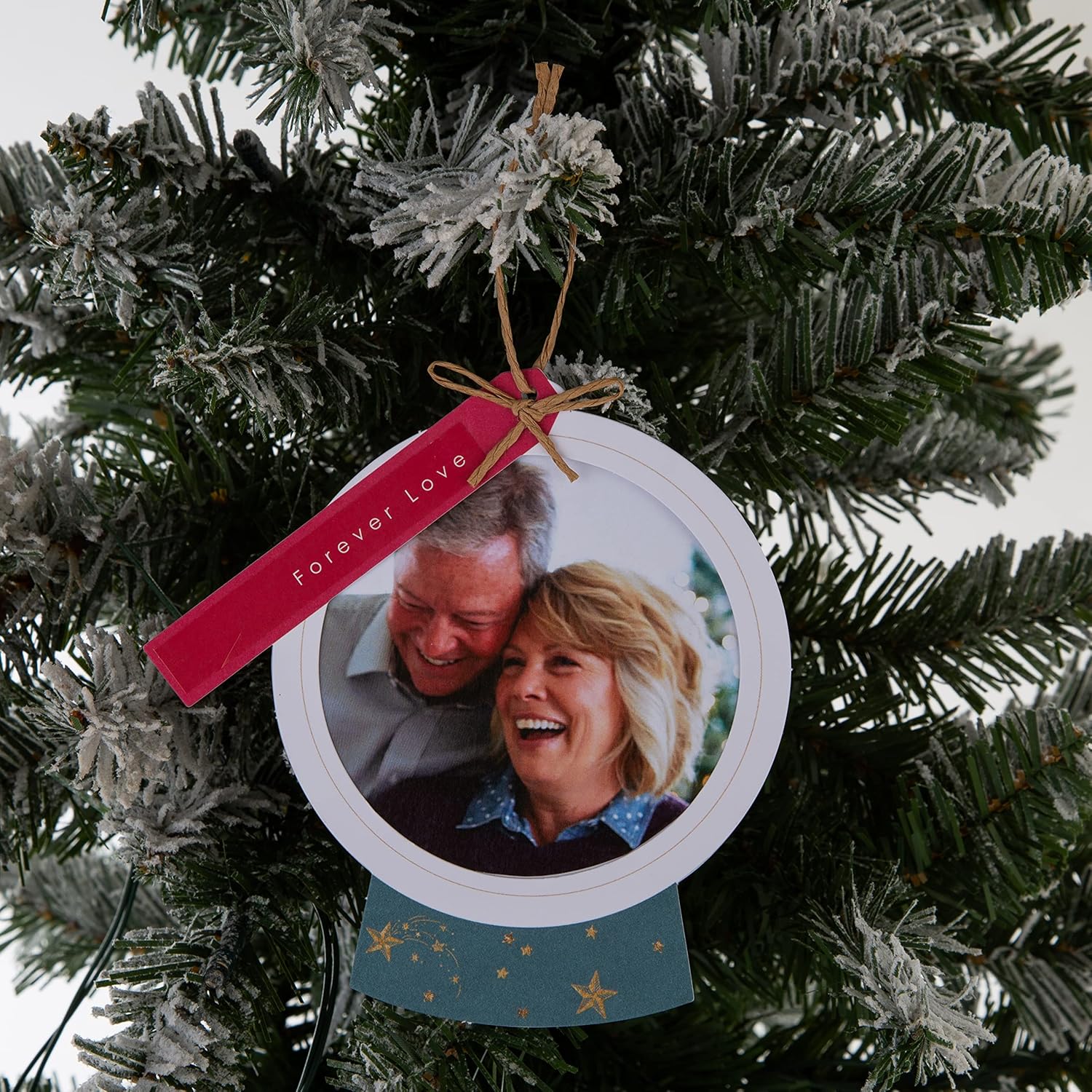 Hallmark Personalisable Christmas Card - Festive Photo Frame Bauble Design