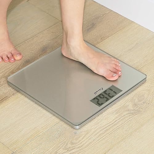 Vista 19 de Escali Báscula de baño digital de vidrio para peso corporal, báscula corporal de baño, alta capacidad de 400 libras, batería incluida, plataforma