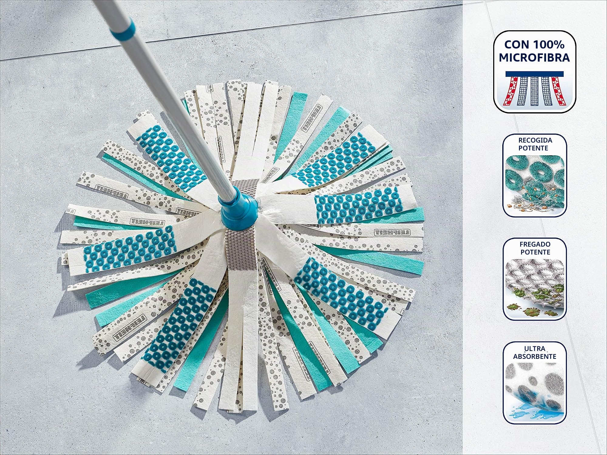 Leifheit Set Power Mop 3 en 1, Cubo con Escurridor 12 L