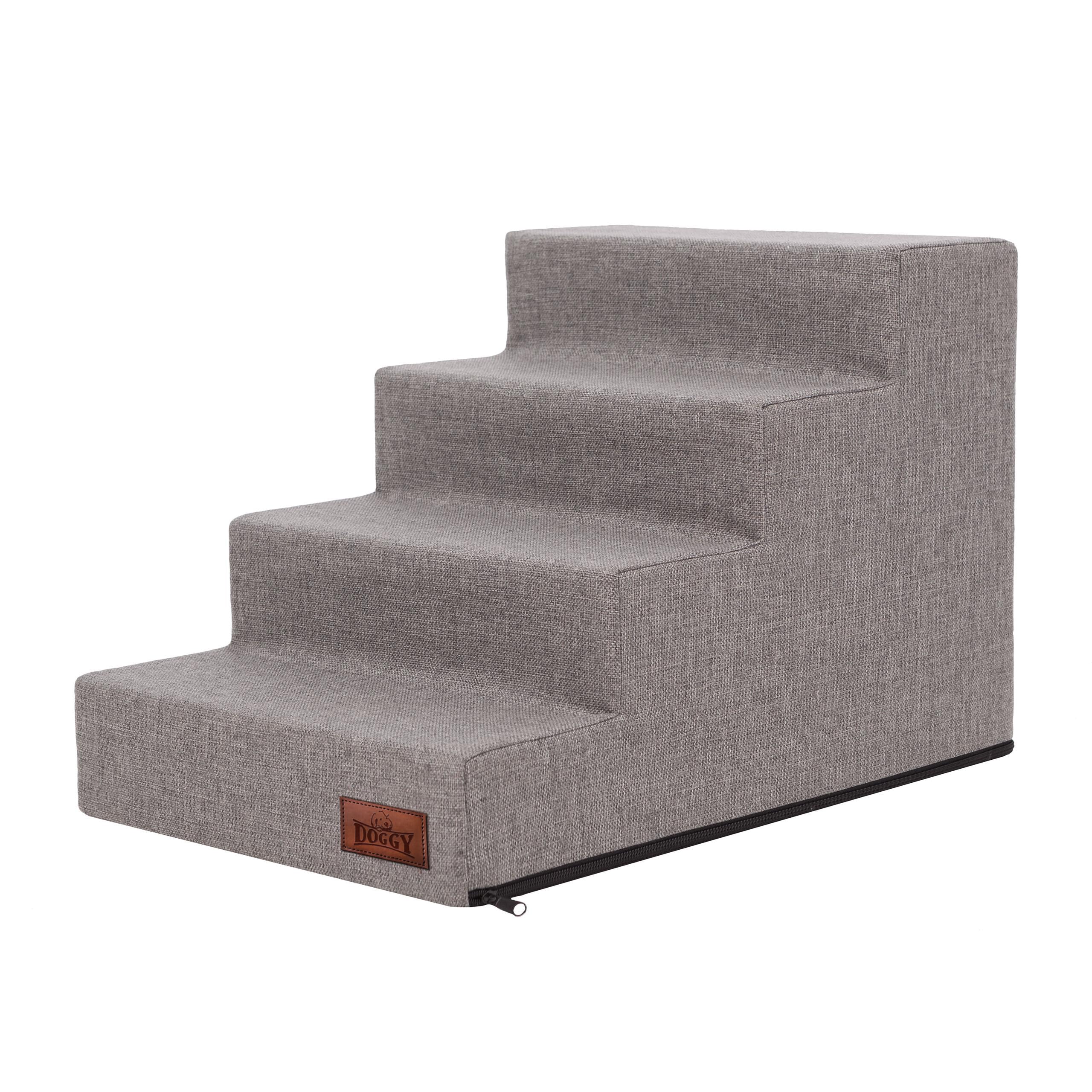 Scaletta per cani con 4 gradini, per animali deboli, per animali anziani, aiuto per la salita, grigio Inari, L - 40 x 60 x 40 cm