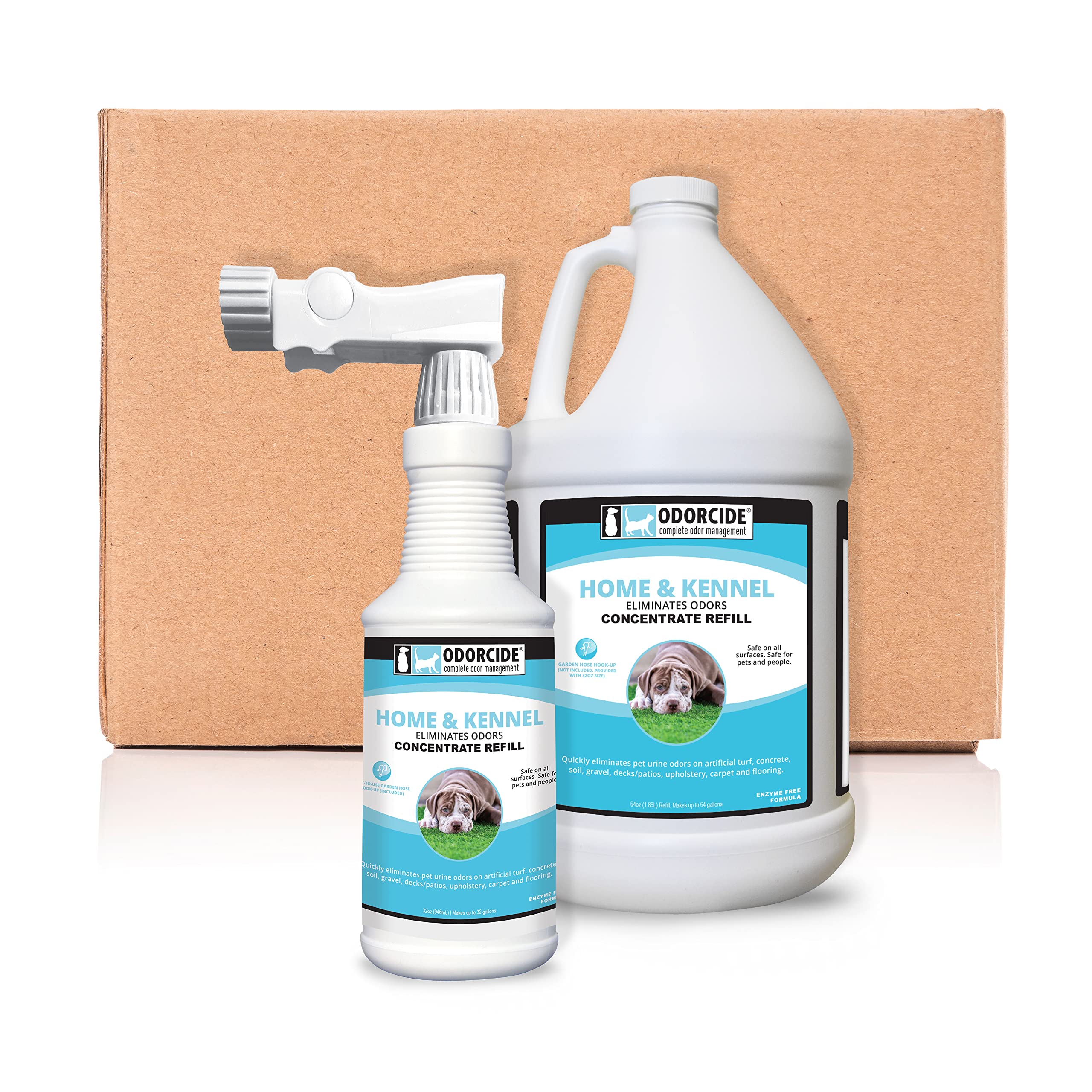 Odorcide Thornell Pet Odor Eliminator for Home & Kennel – All Surfaces Odor Eliminator for Strong Odor – Non-Enzymatic Pet Urine Odor Eliminator Spray – Pet Supplies for Indoors & Outdoors (96oz Kit)