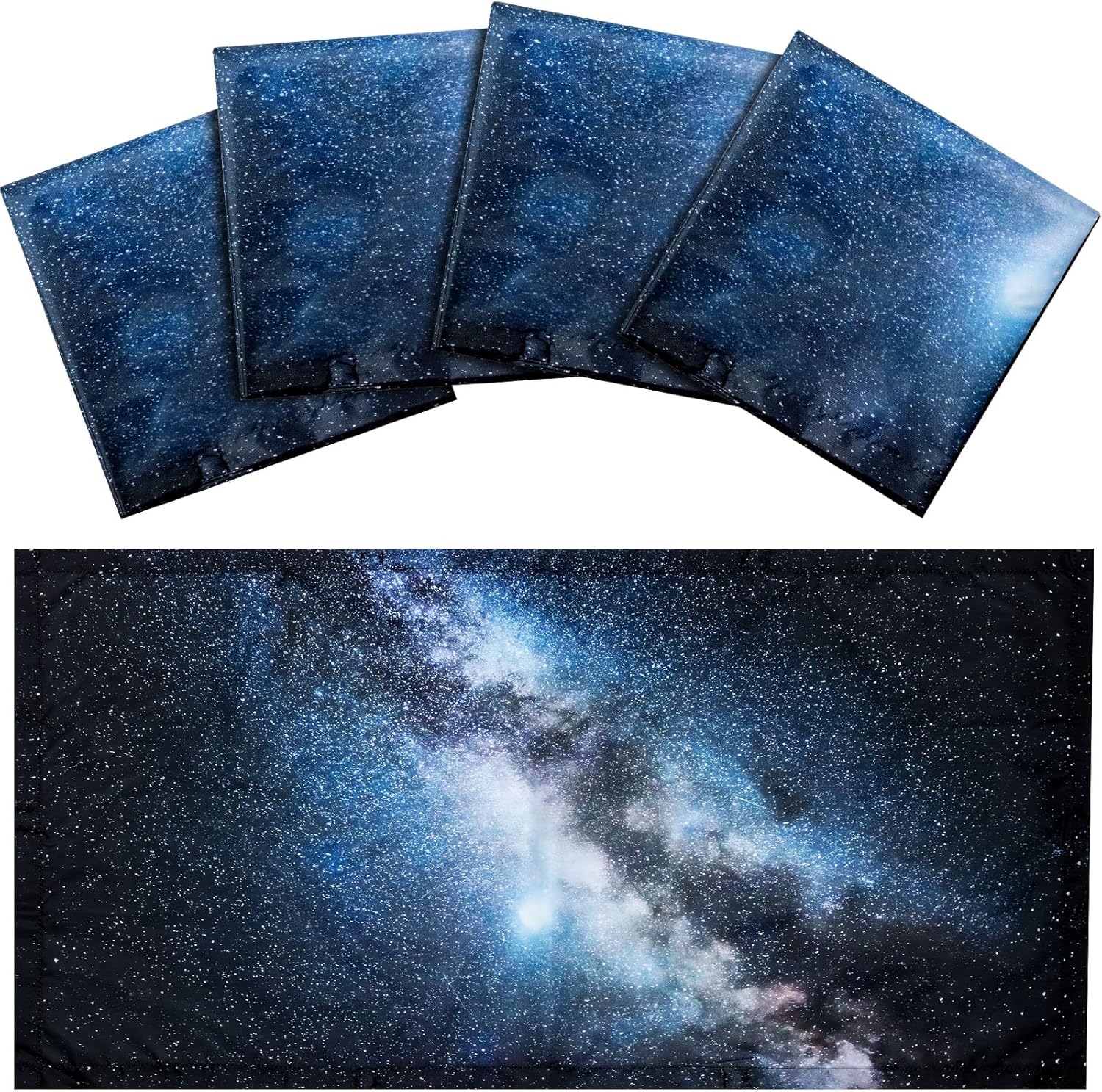 Hortsun 4 Pack 4 x 2 Feet Fluorescent Light Covers, Magnetic Light Filters for Classroom Ceiling, Decorative Lights Shade for Office Home Hospital(Galaxy)