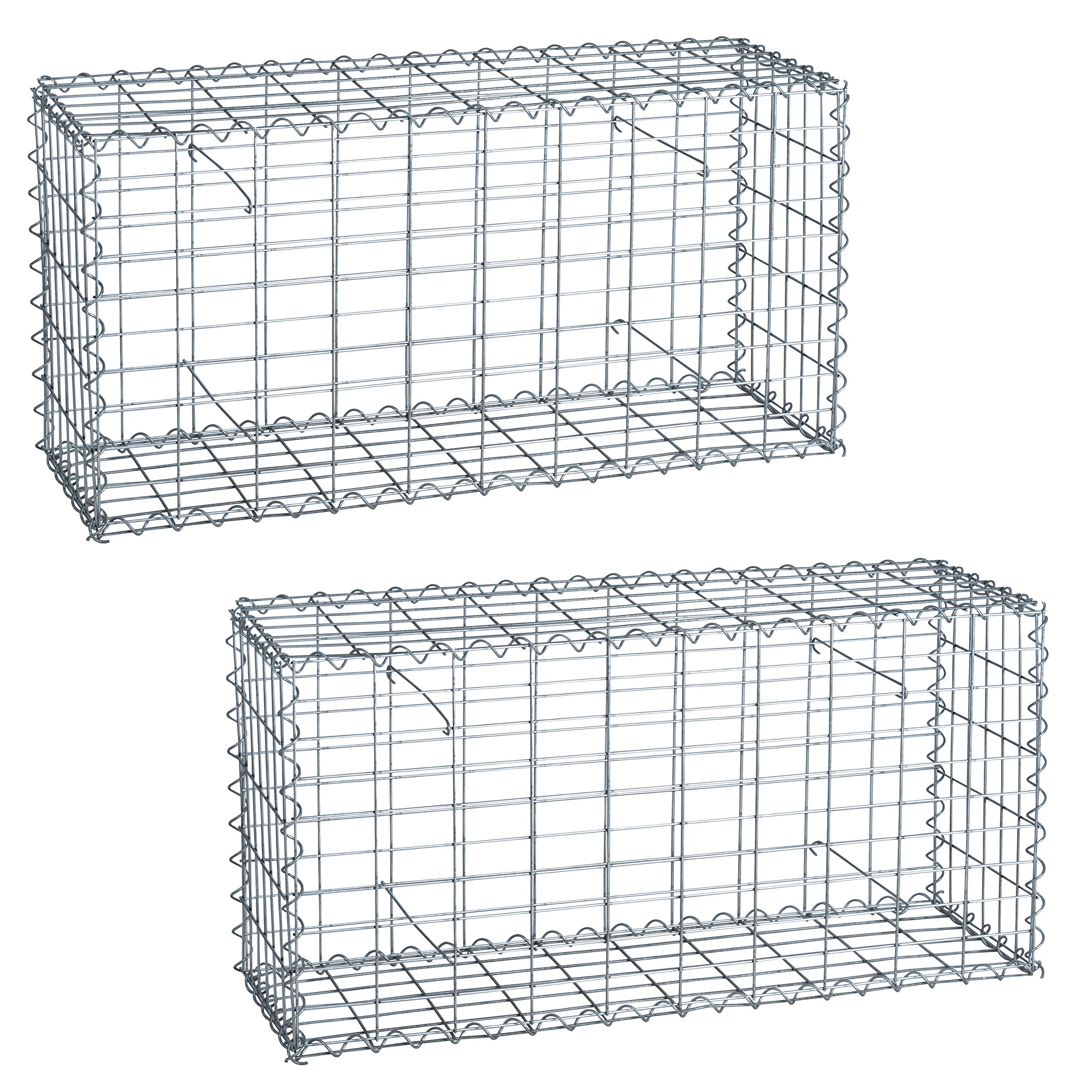 Gabione 100x50x30 cm Steingabione Steinkorb Gabionen Drahtkorb Staffelpreise (2 Stück)