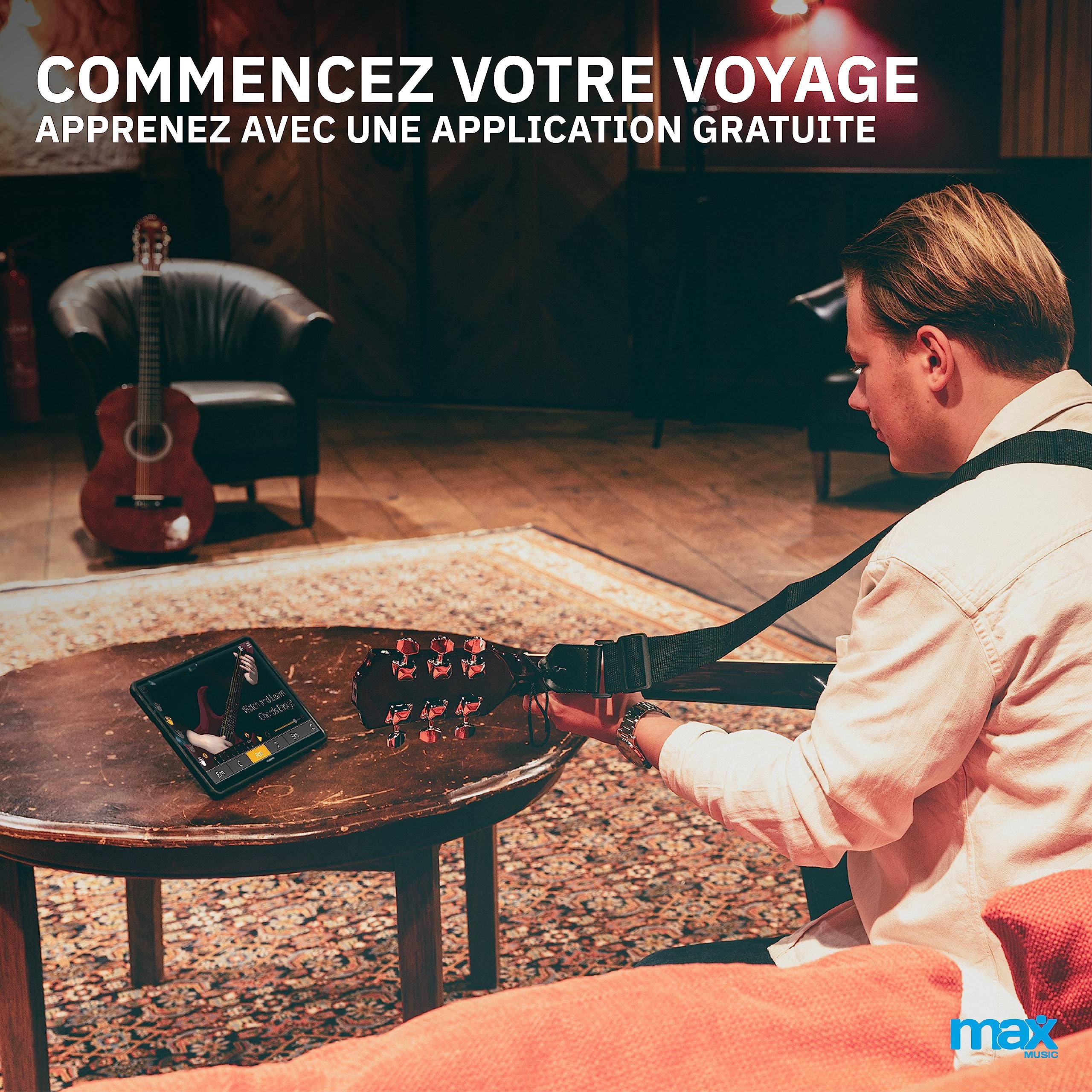 MAX ShowKit Guitare Électro-Acoustique avec Accessoires - Sunburst, Idéal pour Débuter la Guitare