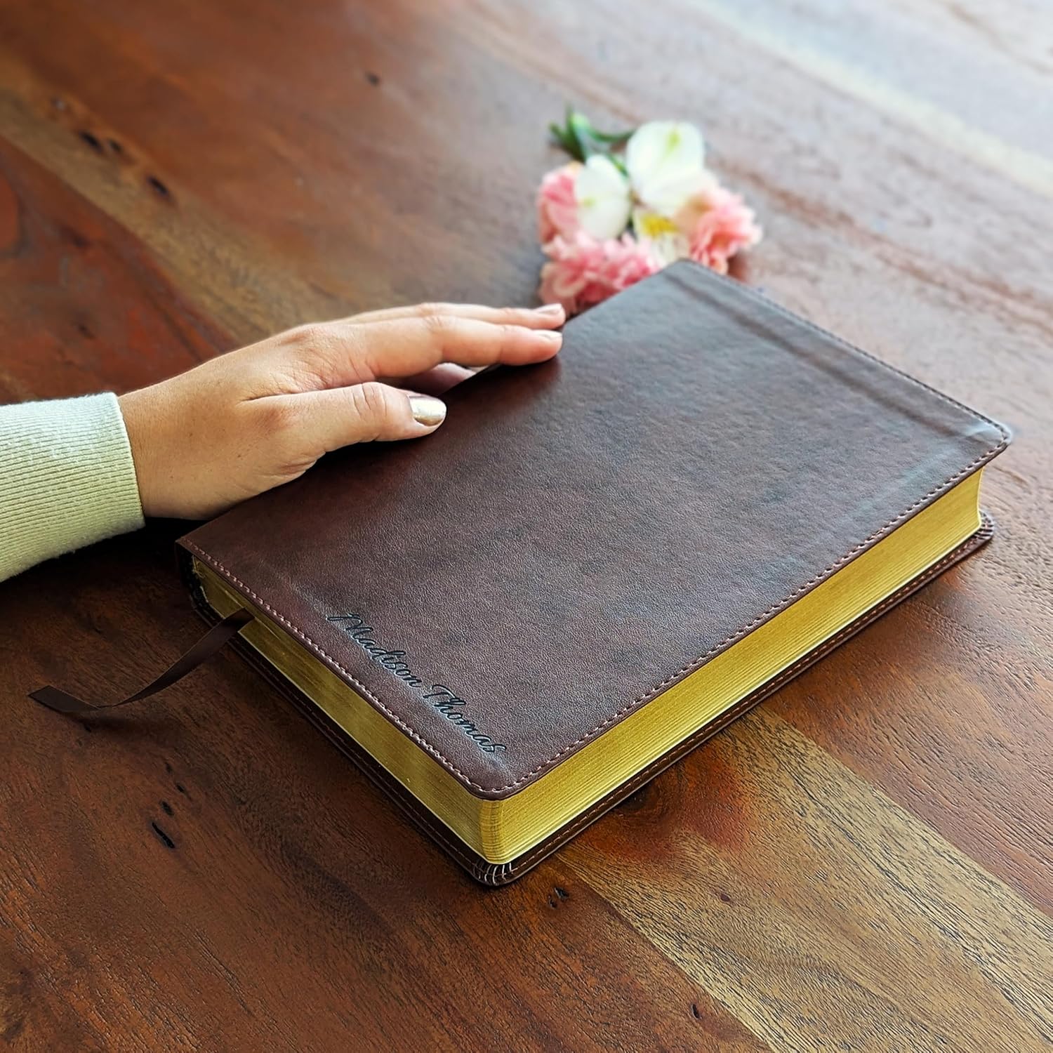 Personalized ESV Wide Margin Bible | Custom Engraved Name | English Standard Version | Journaling Reference Bible | Christian Gift for Men & Women