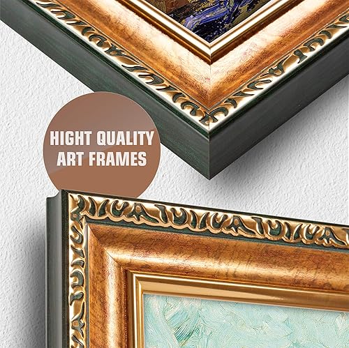 Miniatura 400 de A&T ARTWORK The Starry Night de Vincent Van Gogh. Tamaño del marco: 36 x 30 pulgadas, tamaño de la imagen: 30 x 24 pulgadas, reproducciones clásicas