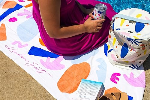 Miniatura 4 de Kendra Scott Toalla de piscinaplaya para mujer, toalla de tela de rizo gruesa y colorida de gran tamaño, terrazo multicolor
