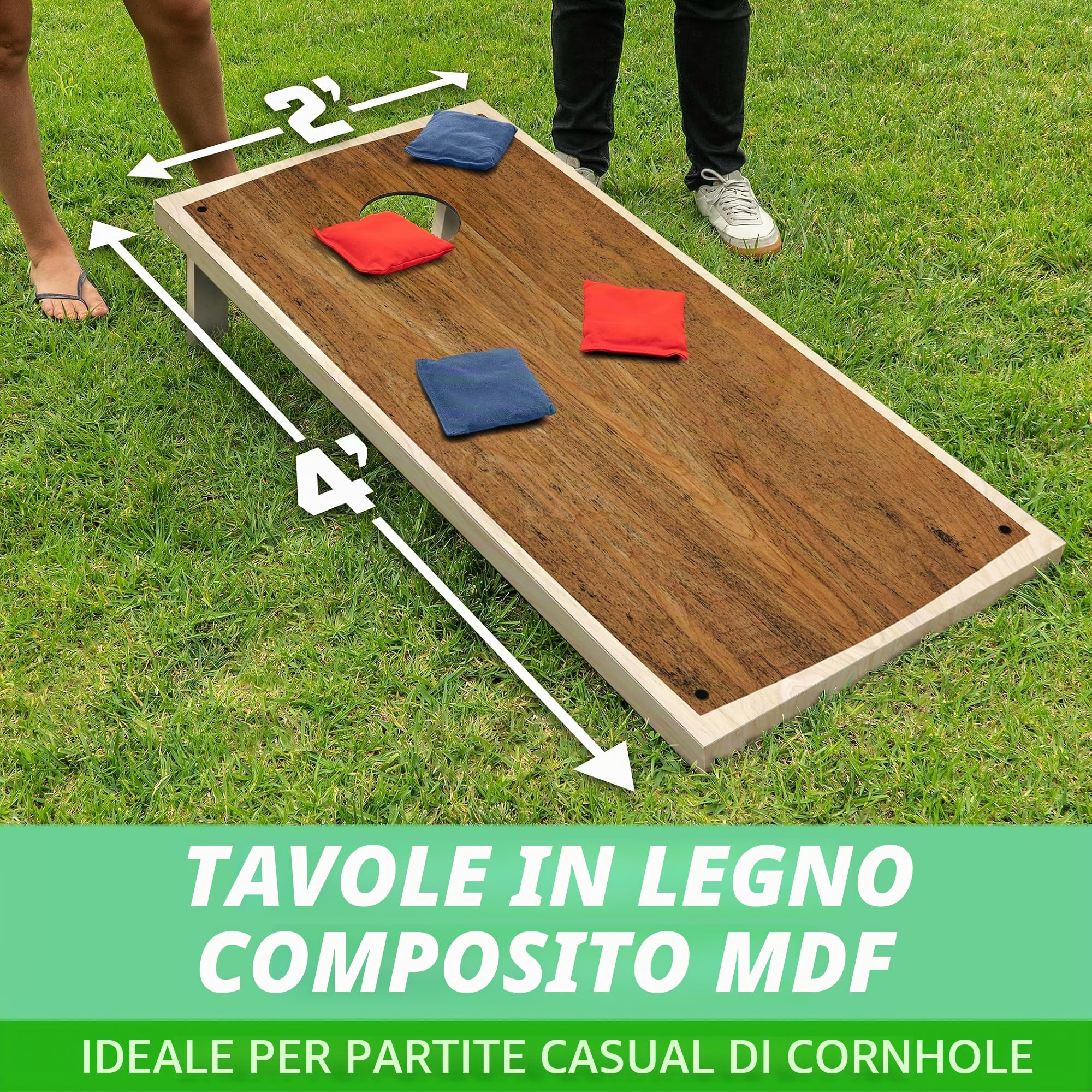 GoSports Set Classico per Cornhole - Include 8 Pouf, Custodia da Viaggio e Regole del Gioco (Scelta di Stile)