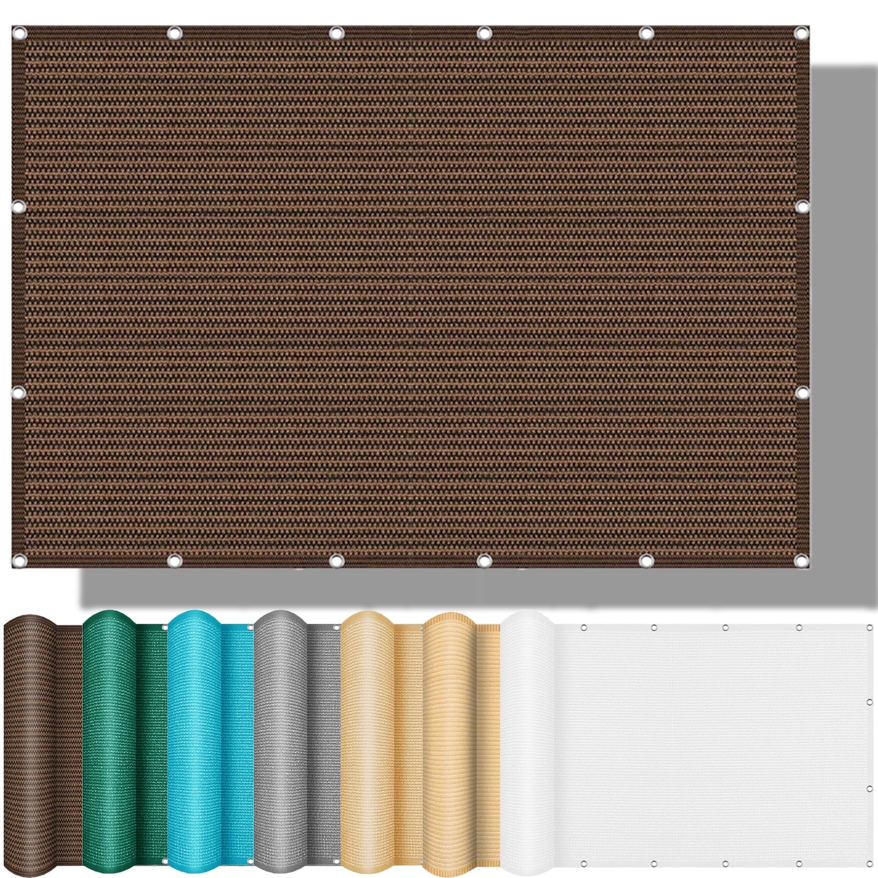 Bâche ombrage coupe-vent 2 x 3.5 m marron anti-UV avec oeillets