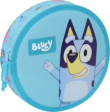 Safta Blue Round Pencil Case, with 18 Pieces, Easy Cleaning, Childrens Pencil Case, Child, Ideal for Children from 5 to 14 Years, Comfortable and Versatile, Quality and Resistance, 21 x 3.5 cm,