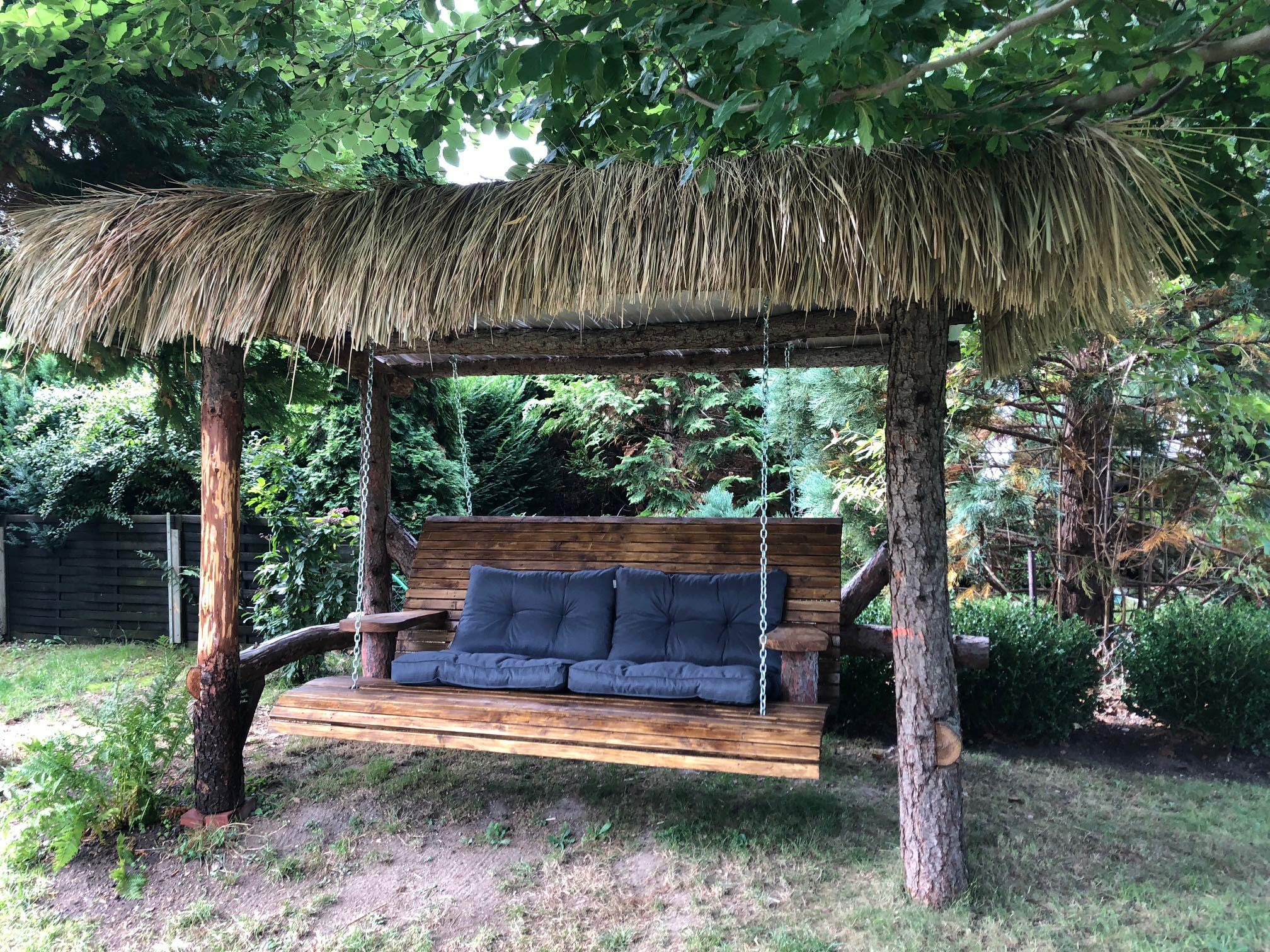 Techo de hierba marina 145 x 80 cm – Estera de tejado de hierba de junco – tejas naturales como viento y protección solar