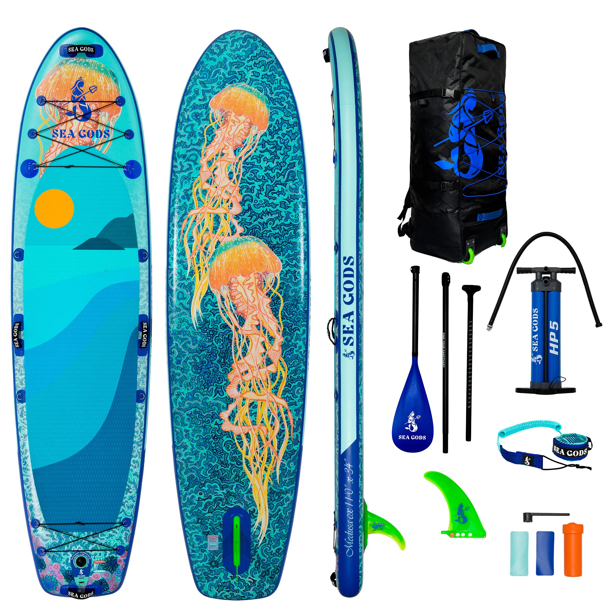 SEAWEED スラスターボード Sea Gods Medusa CX 11ft Inflatable Family Yoga Stand Up Paddle