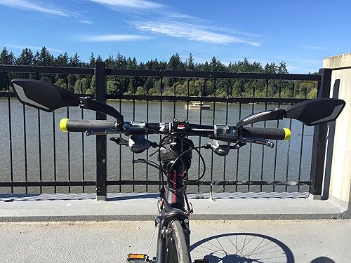 Miniatura 15 de Hafny - Espejo para manubrio de bicicleta, HD, resistente a impactos, con lente de cristal, HF-MR095 (antirreflejo para el lado izquierdo)