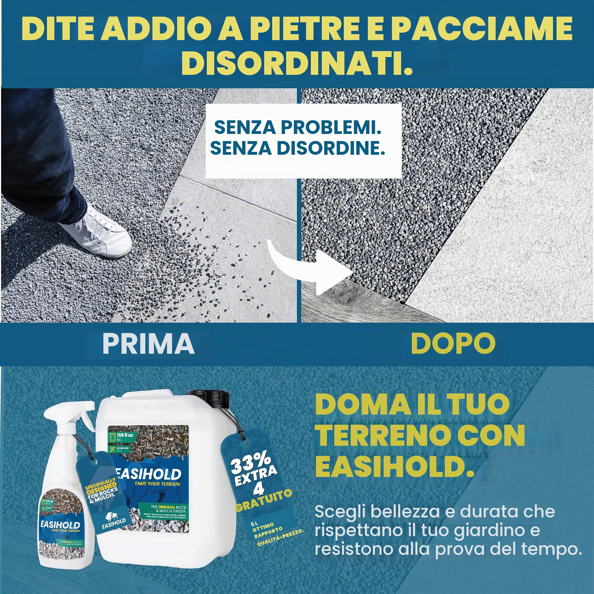 Easihold Rocks - Legante per fissaggio di pietre staccate - 2,5 litri (colata/spruzzo/frullato manuale)
