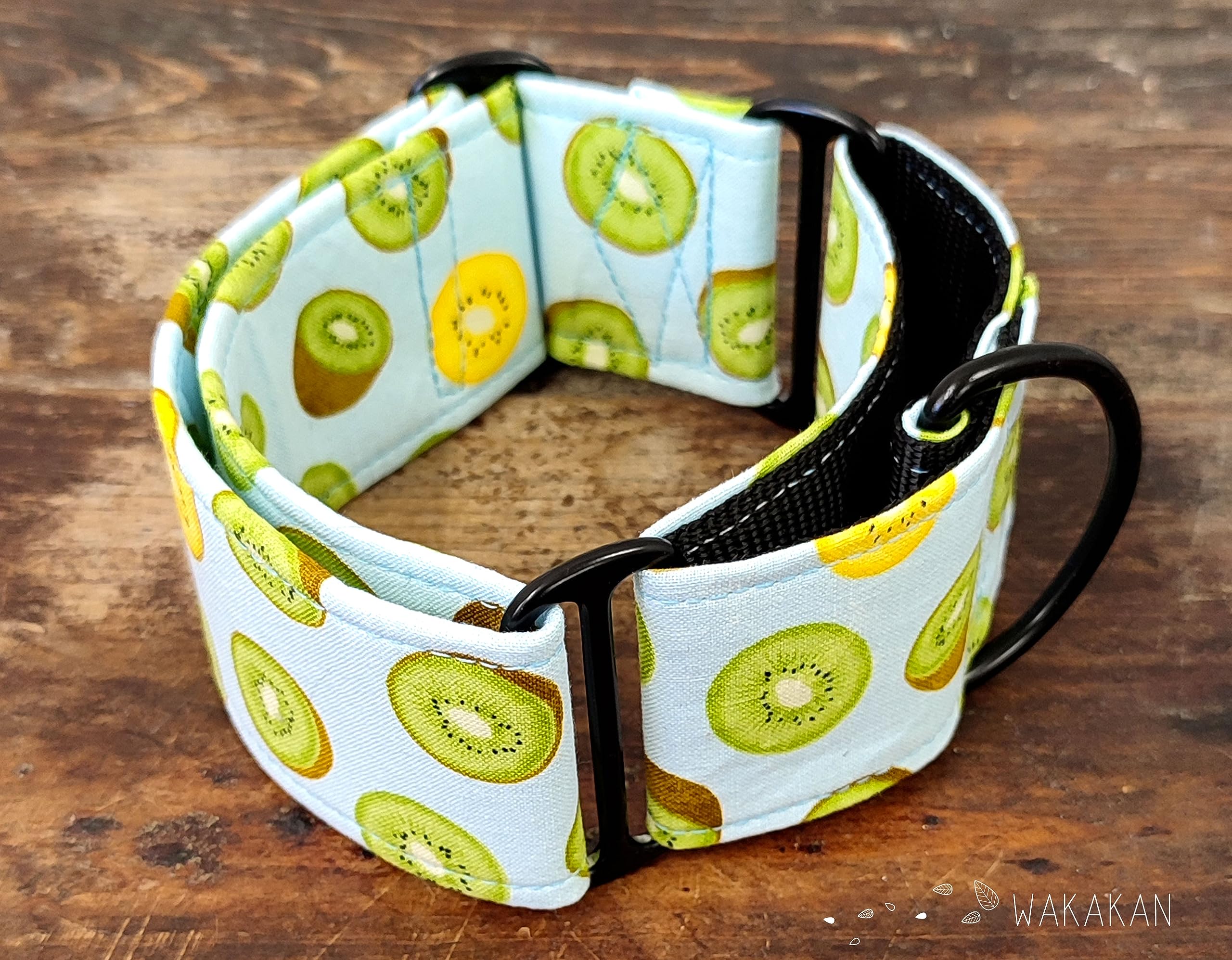 Collar Martingale Para Perro: Juicy Kiwi, Hecho a Mano en España por Wakakán