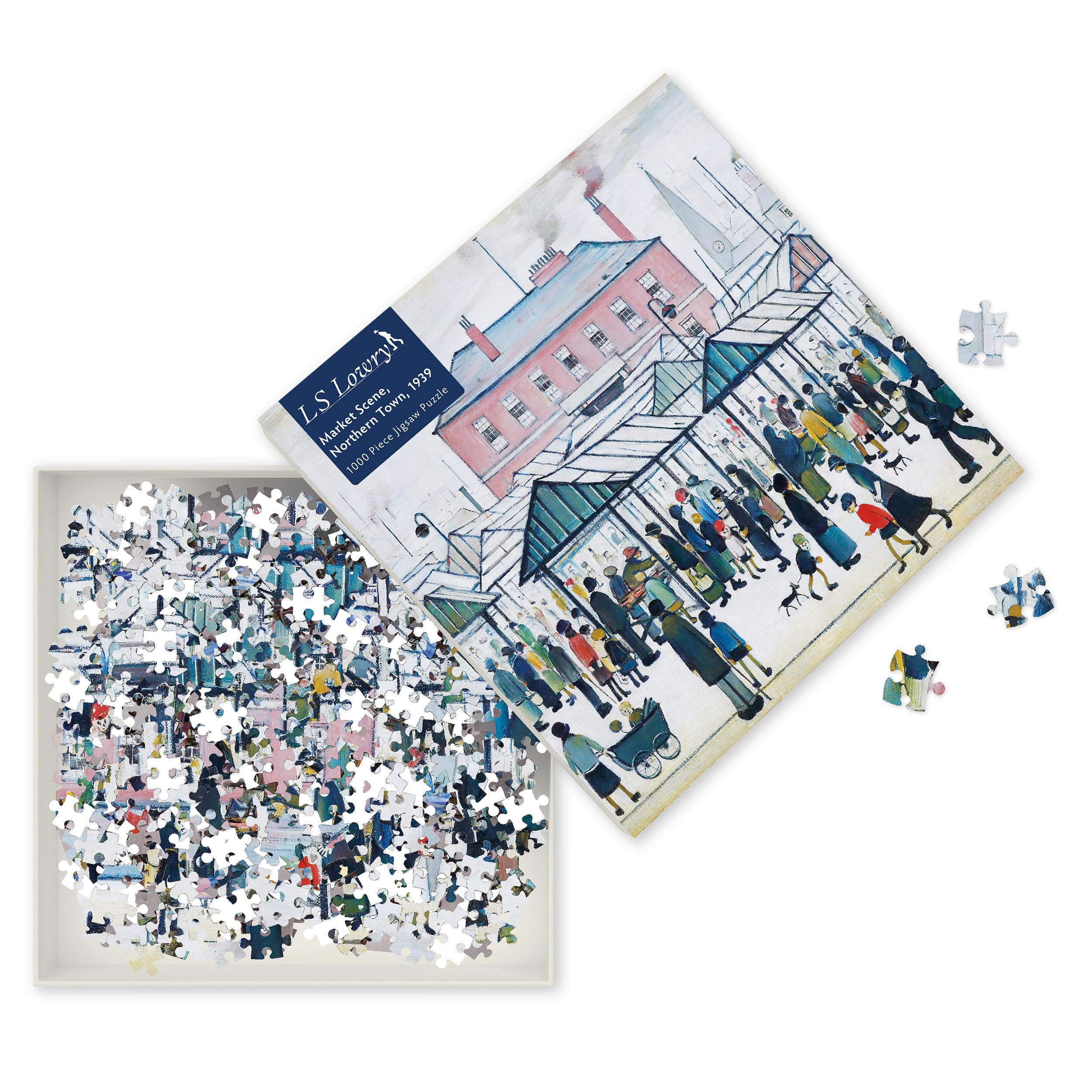 Adult Jigsaw Puzzle L.S. Lowry: Market Scene, Northern Town, 1939: 1000-Piece Jigsaw Puzzles