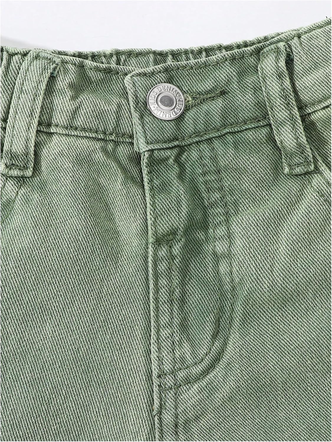 WDIRARA Toddler Girl's Baggy Cargo Jeans Elastic Waist Straight Leg Denim Pants with Flap Pockets - Image 5