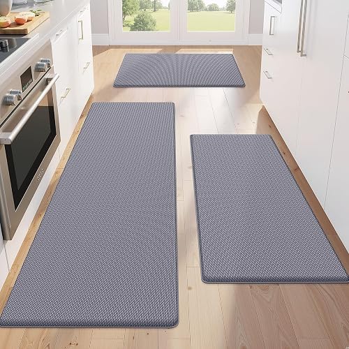 KitchenClouds Kitchen Mats 3PCS Cushioned Anti-Fatigue (Grey)