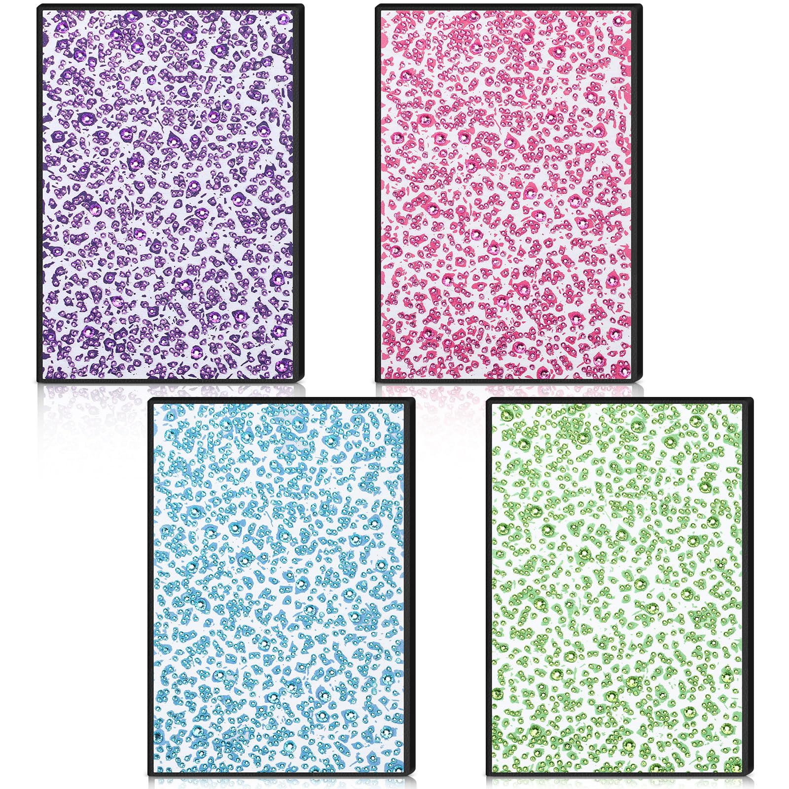 Mooliwe 4 Pcs 5D Boho Diamond Painting Notebook Kit DIY Diamond Art Journal Sets A5 Rhinestone Painting Sketchbook for Adults Beginners Crafts Gifts Home Office Wall Decor(Dot)