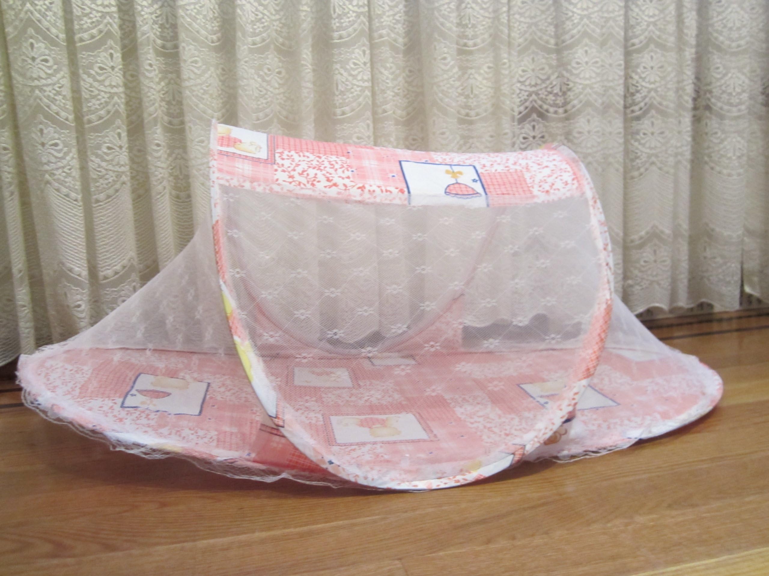 Baby Infant Foldable Safe Protect Mosquito Net Cradle Bed Crib PINK