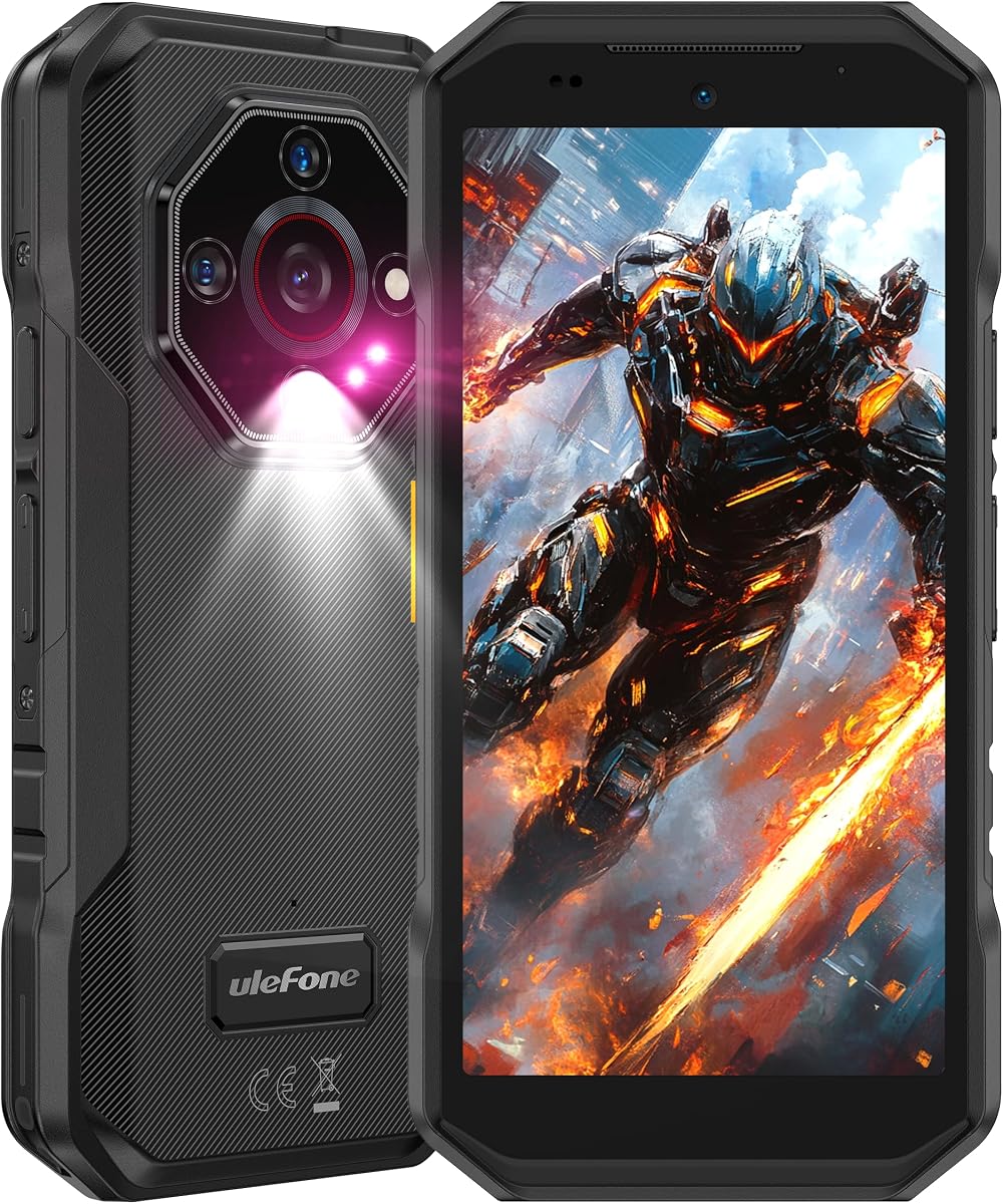 Ulefone Armor X32 Rugged Phone Unlocked, 12GB + 128GB MTK Helio G91, 48MP/20MP Night Vision, 5500mAh, 5.65" Corning Gorilla Screen, IP68/69K Waterproof, Dual 4G, Glare Flashlight, Widevine L1, Black