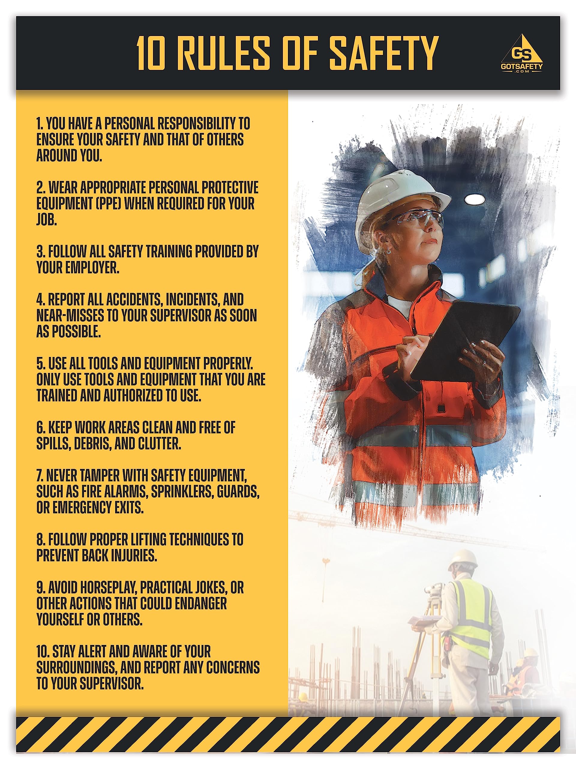 Amazon.com: GotSafety Workplace Safety Poster 24” x 32” - Clear