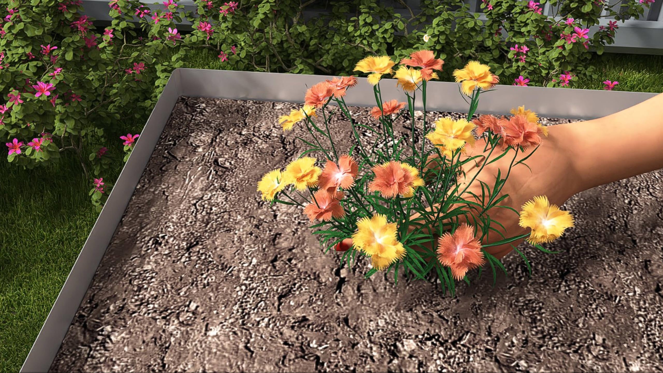 ACXIN Metall Rasenkante 15 cm hoch, verzinkte Oberfläche, Vielseitige Beeteinfassung für Rindenmulch, als Mähkante oder Baumring, Robust, Flexibel und Schnell zu Installieren(Silber, 20M)