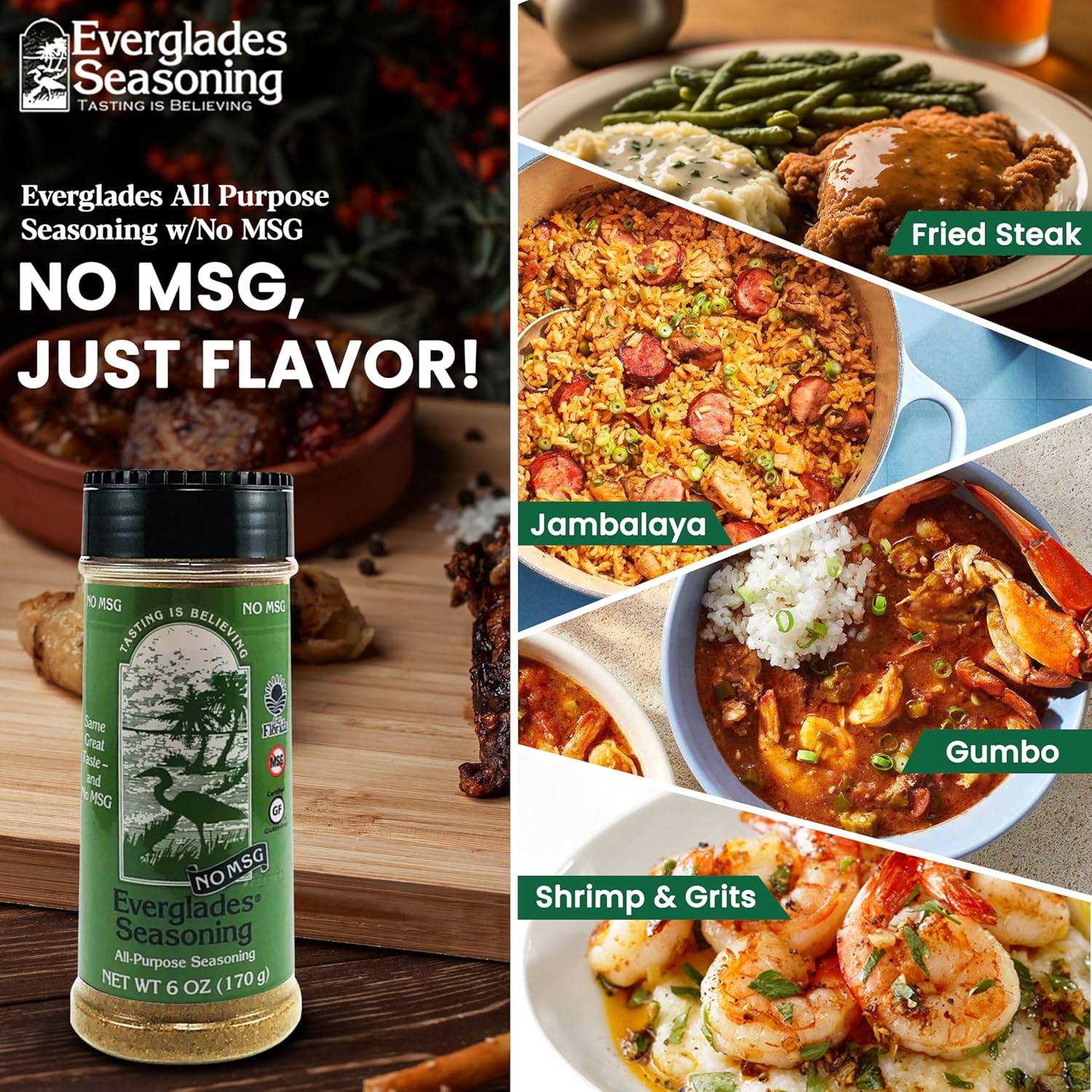 Everglades All Purpose Seasoning - No MSG, Unique Blend of Imported Herbs & Spices for Authentic Down-Home Southern Flavor Made In The USA 6 Oz - Image 4