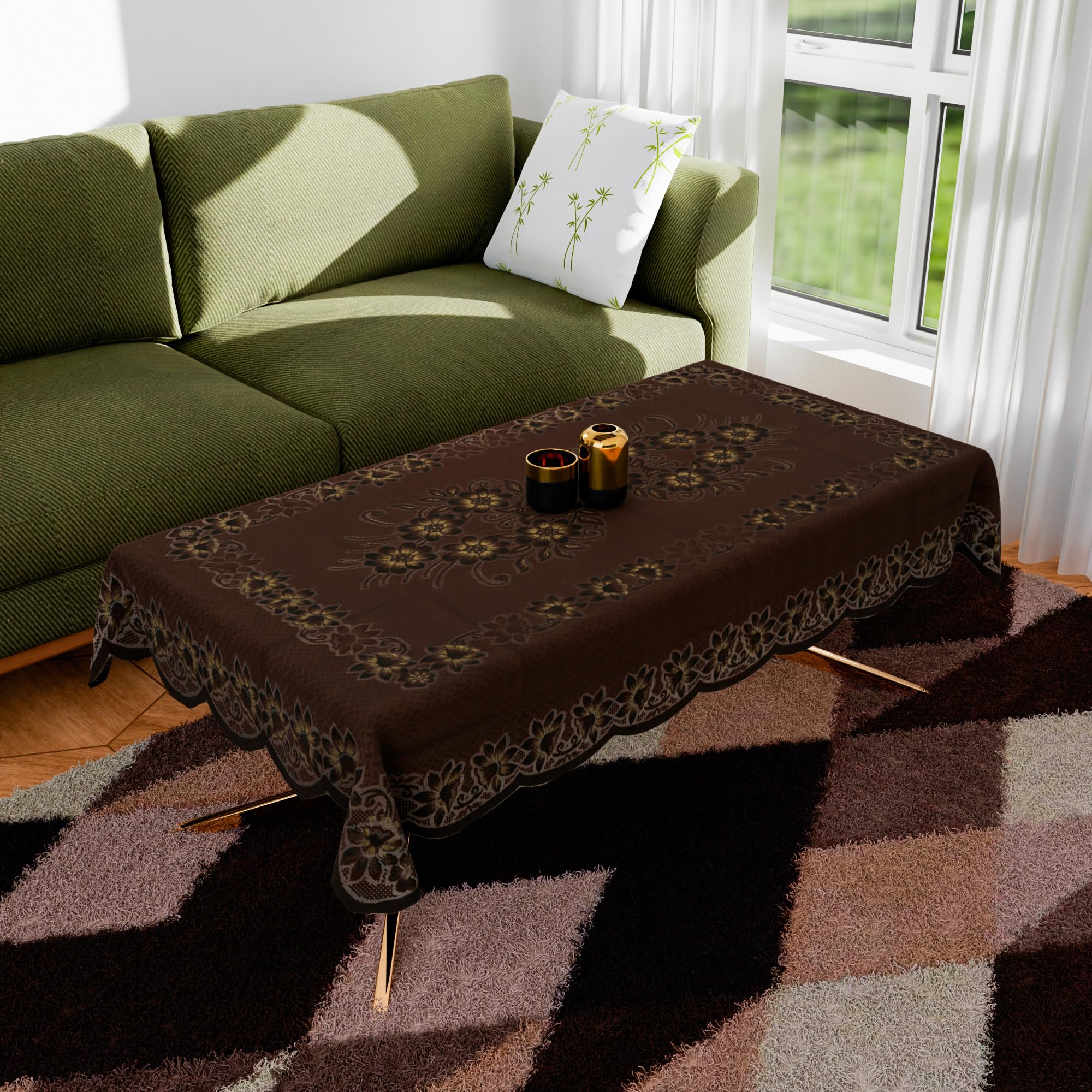 Heart Home Center Table Cover | 4-Seater Table Cover | Net Tabletop Cover | Kitchen Table Cloth | Table Protector Cover | Dezzy Painting-Design | 40x60 Inch | CTC | Brown (B0CWLH3ZK7) Amazon Price History, Amazon Price Tracker