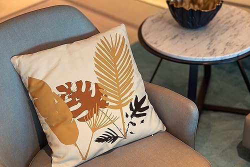 Miniatura 3 de Ysahome Funda de almohada con estampado digital de hojas tropicales, funda de cojín con patrones geométricos, funda de almohada exótica de hoja de