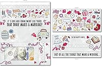 Vista 58 de Tarjeta de boda, con dos aperturas de tira para desgarrar, con ventana de plástico transparente que deja ver dinero, cheques o tarjetas de regalo