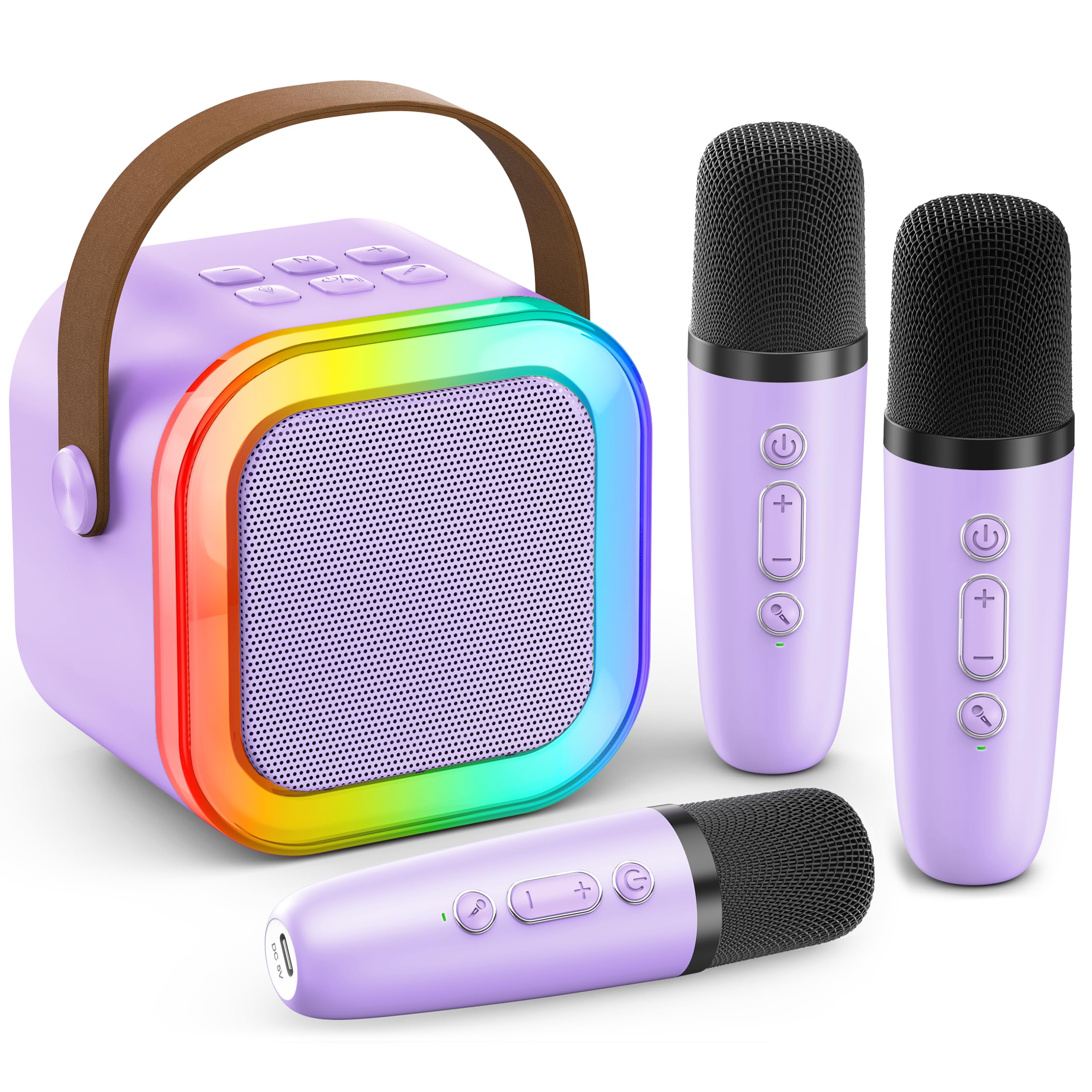 Karaoke Machine Kids Adults,Bluetooth Speaker with 3 Wireless Microphones