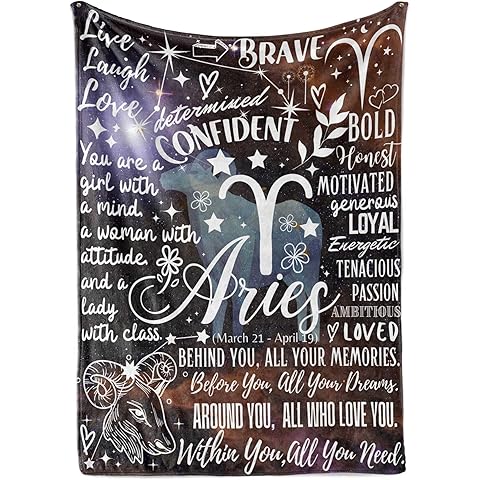 Zodiac Constellation Gifts for Women, Zodiac Sign Birthday Gift with Message Flanne...