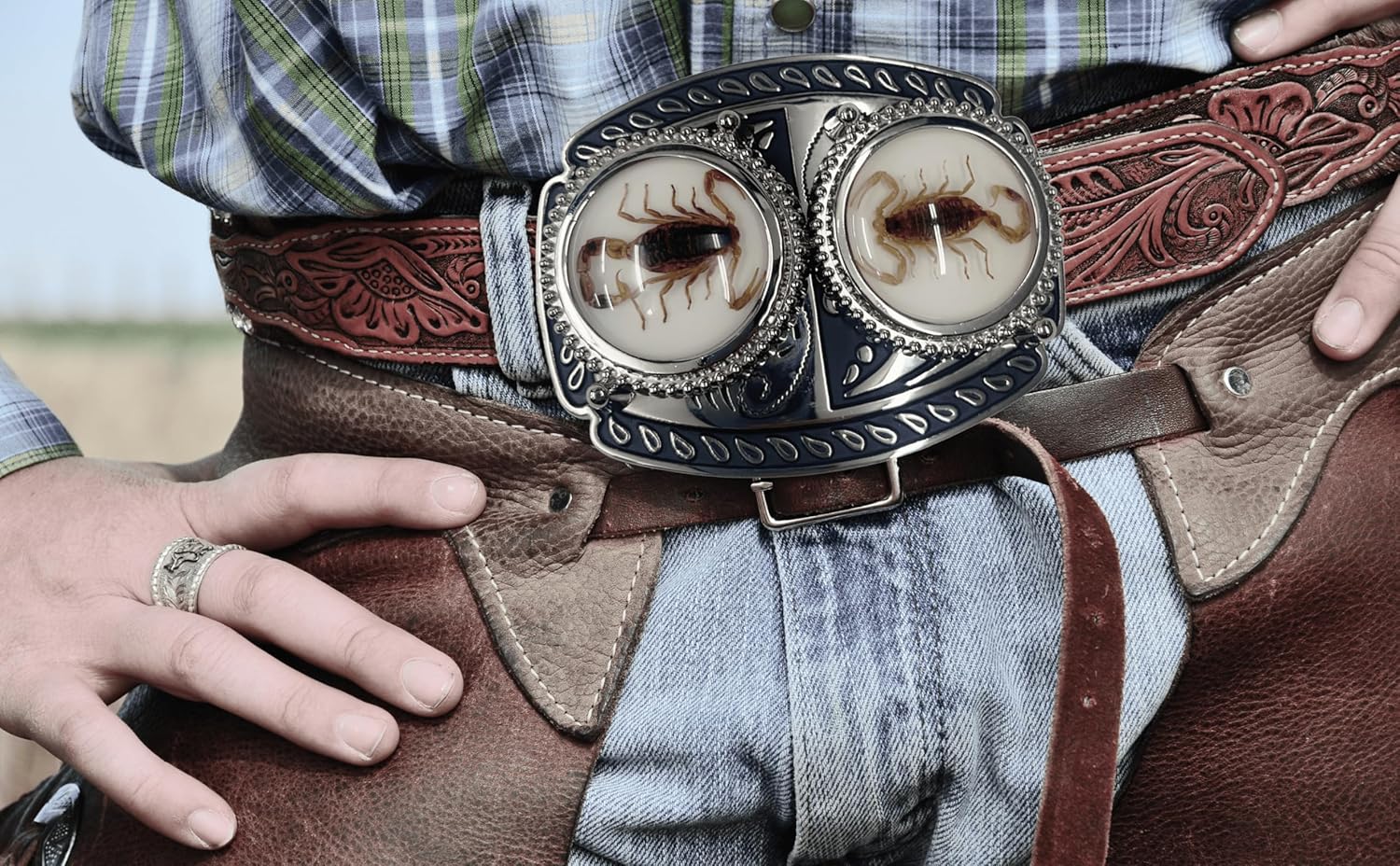 WMG Handmade Western Belt Buckles for men women - Scorpion Belt Buckle - Rodeo Cowboy Belt Buckle - Fits Up to 2 Inch Belts - Image 2