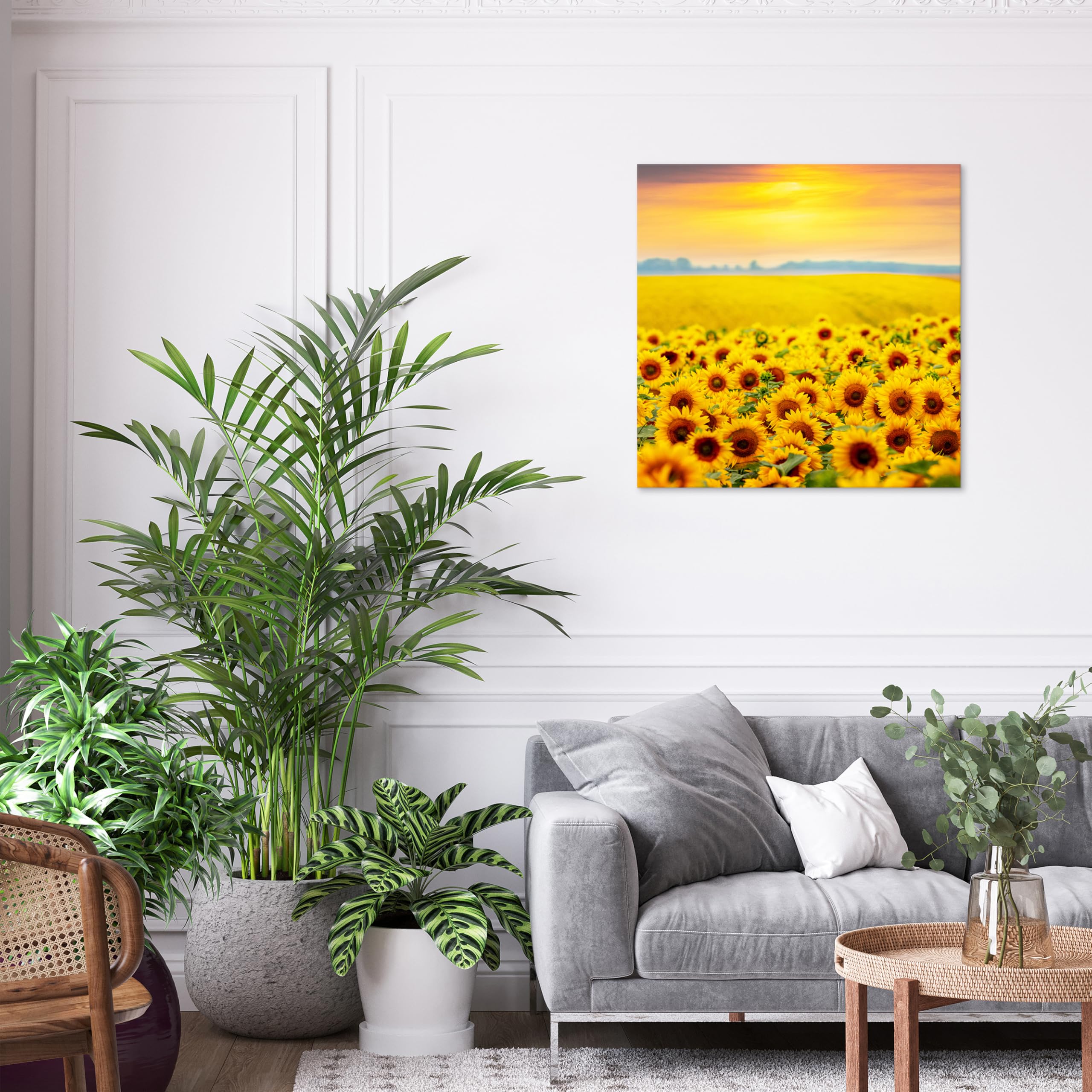Amazon.co.jp: 風景画 向日葵 アートパネル ひまわり 花の絵 絵画 自然